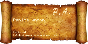 Panics Anton névjegykártya